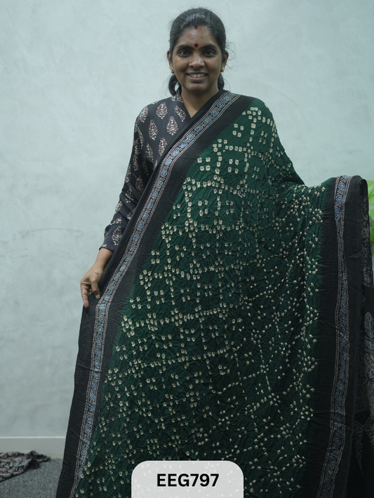 MODAL AJRAKH BANDHEJ SAREE