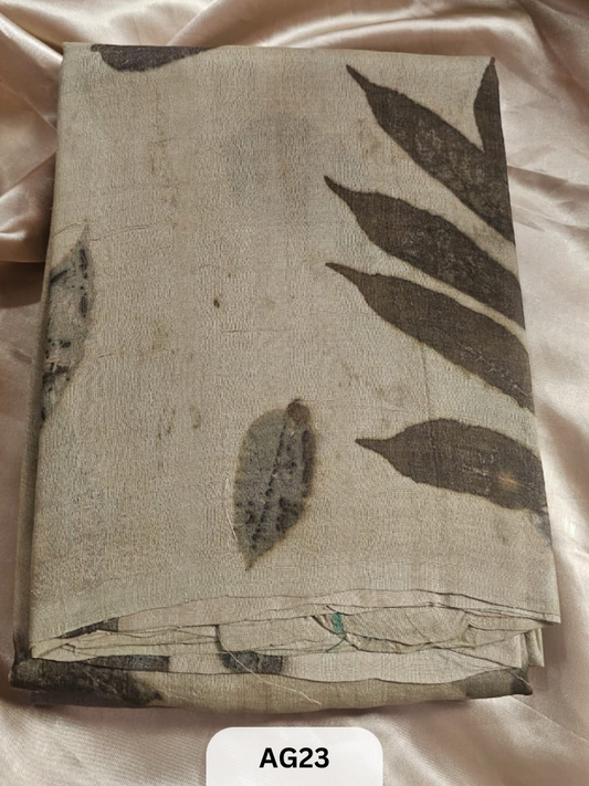 PURE GACHI TUSSAR WITH SILK MARK | ECO - NATURAL PRINT