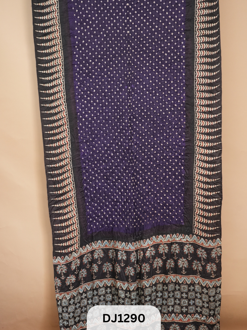 Bandhani Modal With Ajrakh Sarees