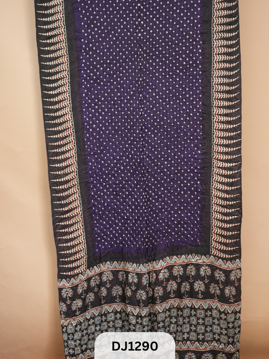 Bandhani Modal With Ajrakh Sarees