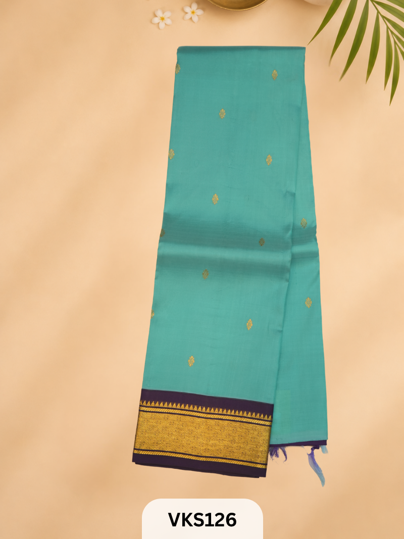 PURE KANCHIPURAM SILK SAREE WITH ONE SIDE BORDER
