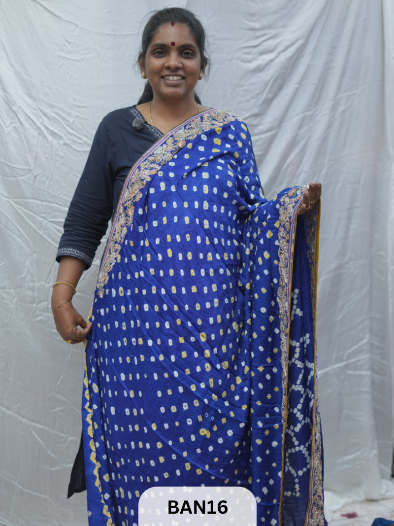 BANDHANI DESIGNER WORK WITH BANDHANI PALLU