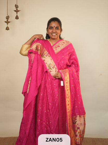 BANARASI BANDHINI WITH PAITHANI BORDER SAREE