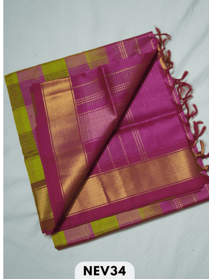PALUM PAZHAMUM BIG CHECKS SILK COTTON SAREE