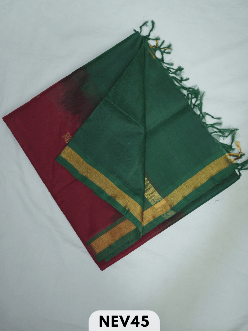 SMALL BORDER WITH BODY BUTTA SILK COTTON SAREE