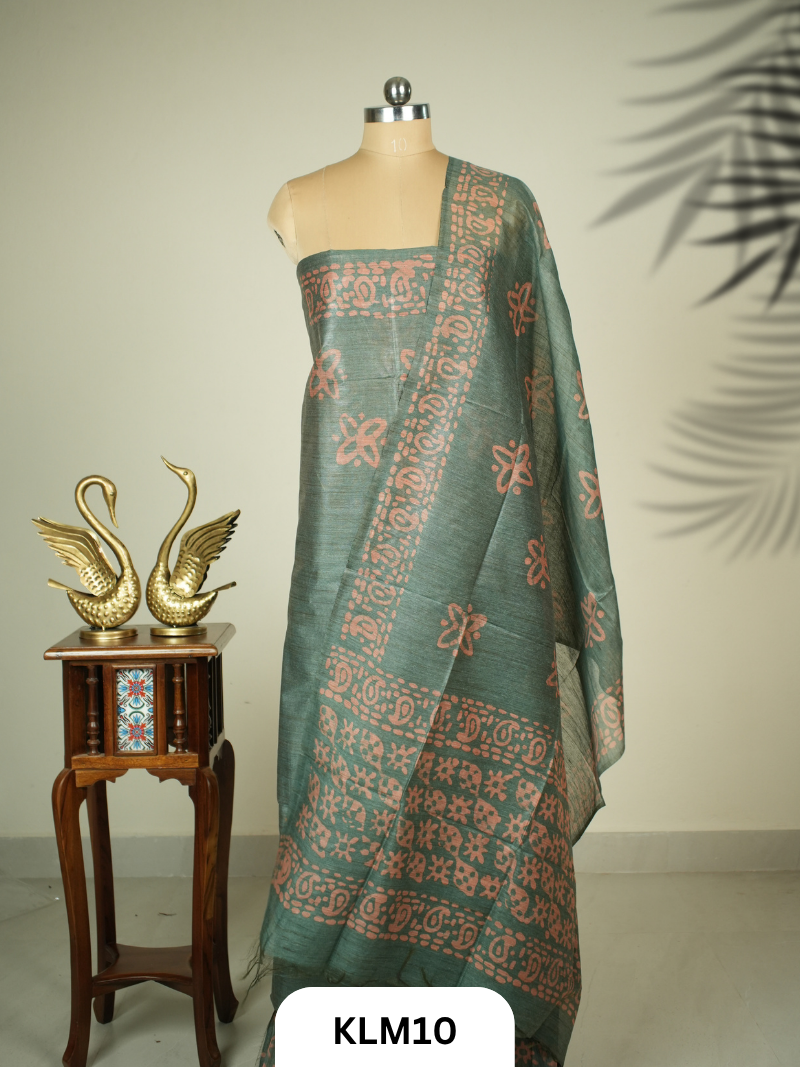 Semi Tussar Salwar Unstitched 3Pc Set