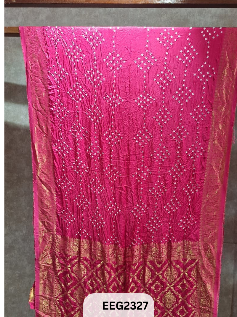 MODAL FUSIOIN SAREE WITH DOLA BORDER - EXCLUSIVE