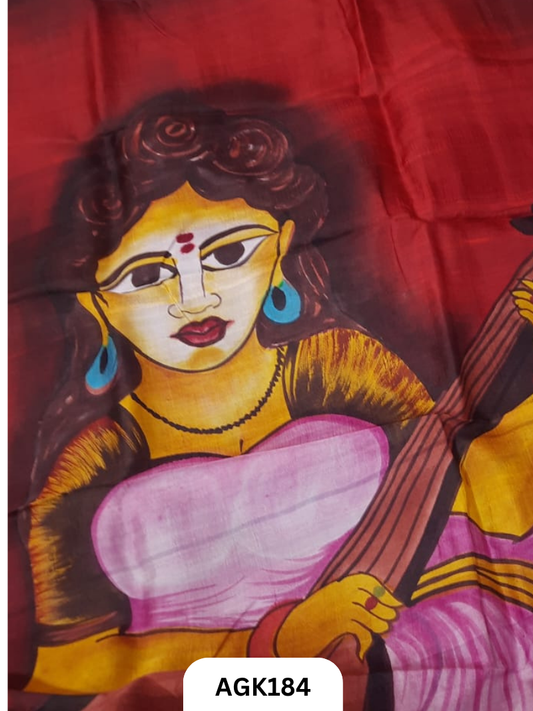 Murshidabad Silk 4Ply Hand Printing Work