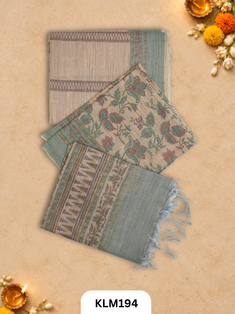 Semi Tussar Salwar Unstitched 3Pc Set