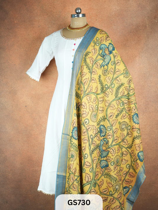 Pen Kalamkari Dupatta (Dupatta only)