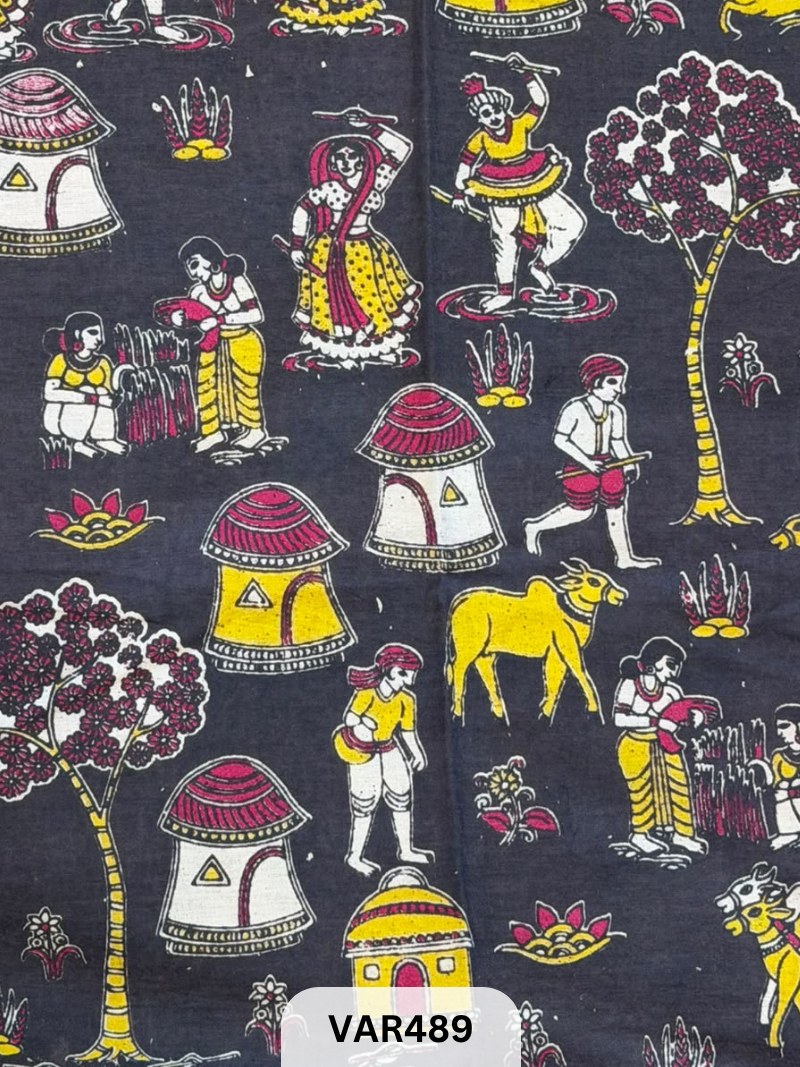 Kalamkari Hand printed - Fabric -1.5mtr