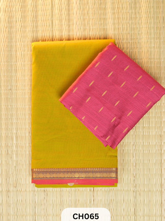 Karaikudi Special Sarees With Duppion Blouse