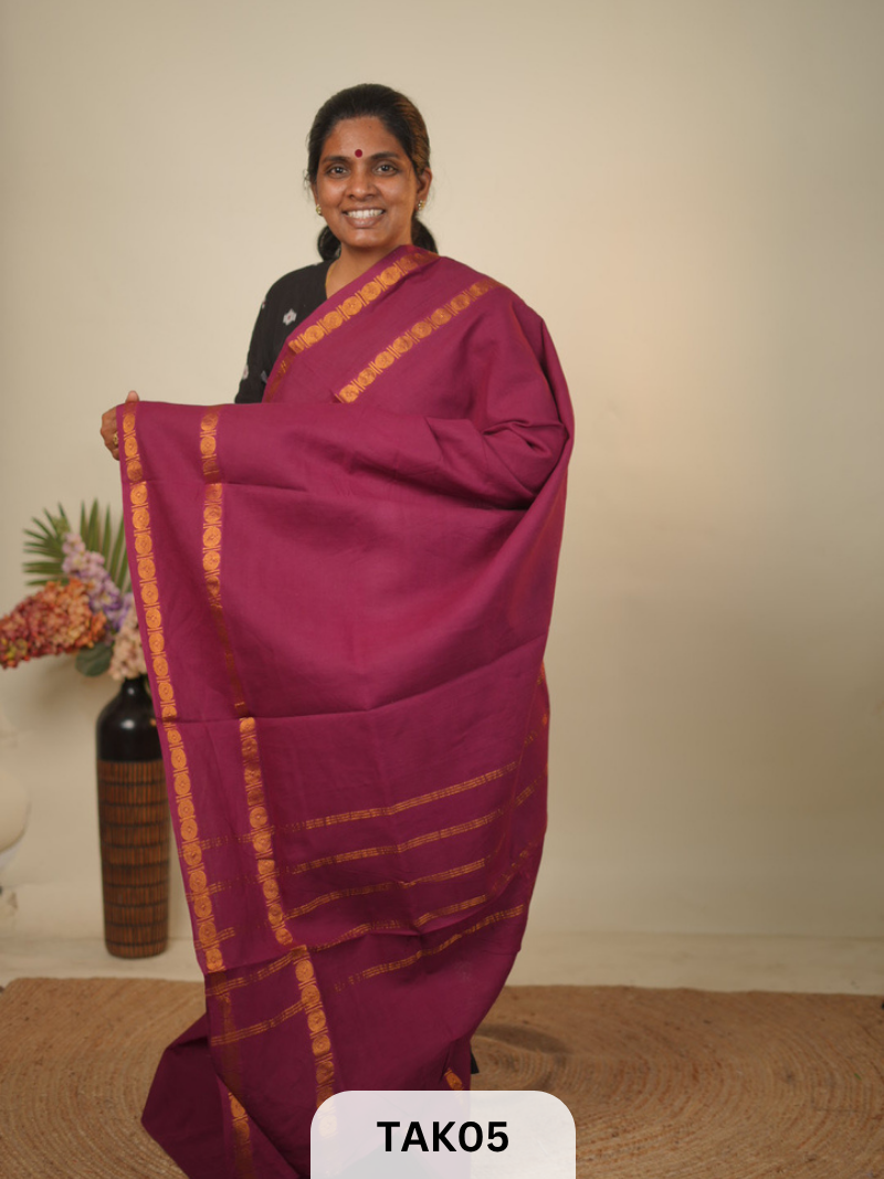 SUNGIDI HAND DRY - AUTHETIC MADURAI SUNGIDI HAND DYE SAREE