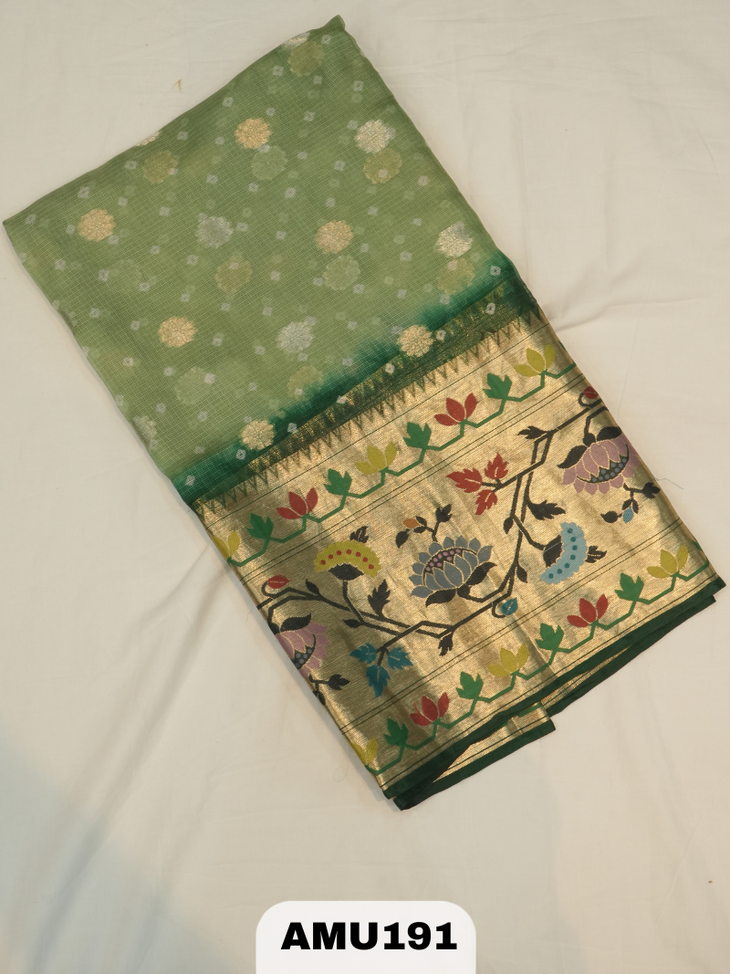 BANARAS RUSSIAN SILK SAREE WITH PRINTED