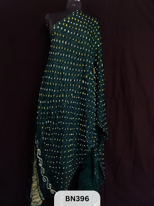 Bandhani with lagidi patta Dupatta