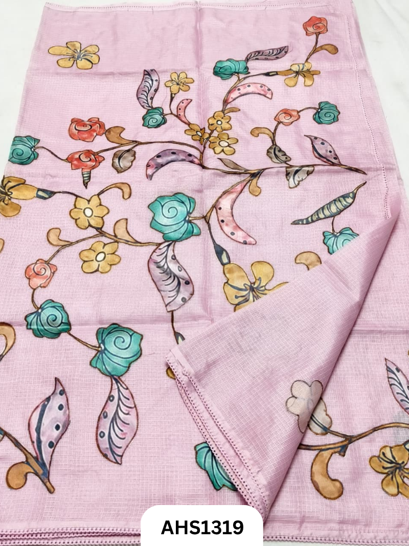 Soft Silk Kota Patch Work Saree With Blouse