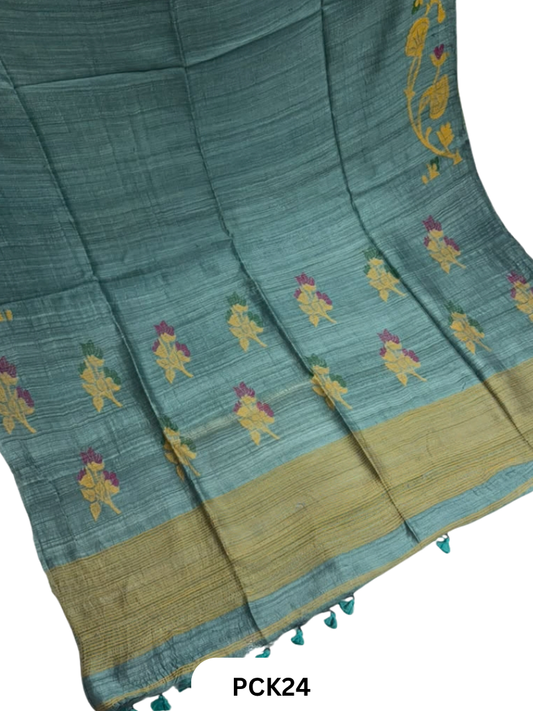 Pure Handloom Matka Handweaving Jamdani Motifs  Saree