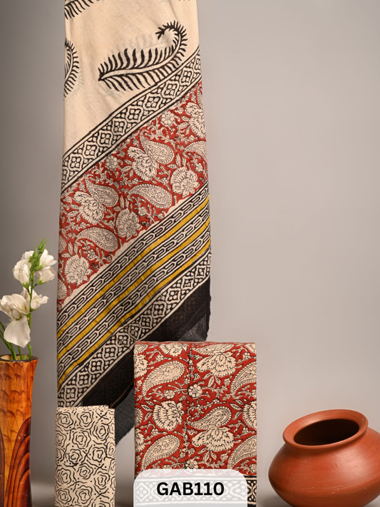 BEAUTIFUL HANDBLOCK COTTON SUITS WITH MULMUL COTTON DUPATTA