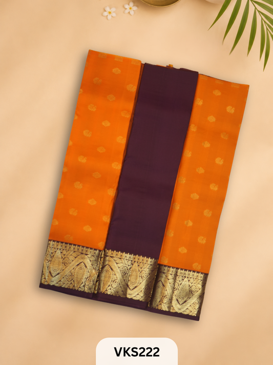 PURE KANCHIPURAM PATTU PAVADAI SET 1 - 2 YEAR