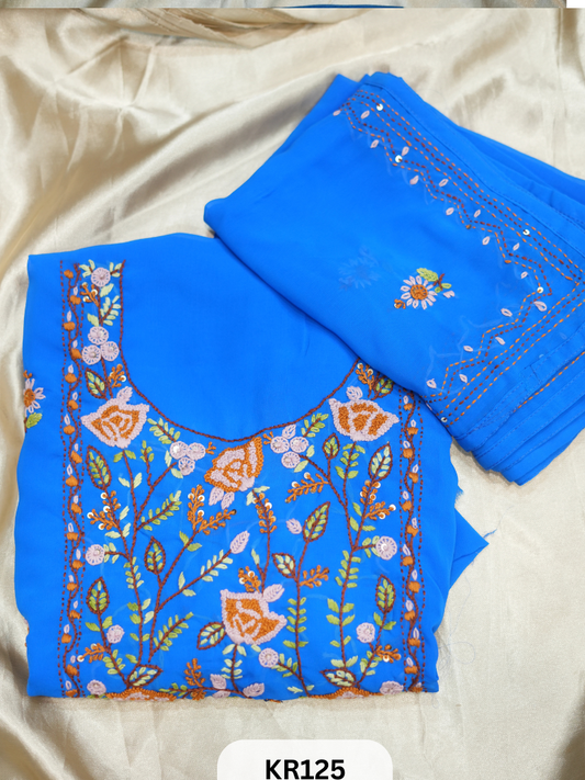 GEORGETTE SALWAR SUIT WITH BULLION | KANTHA KNOT