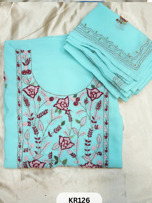GEORGETTE SALWAR SUIT WITH BULLION | KANTHA KNOT