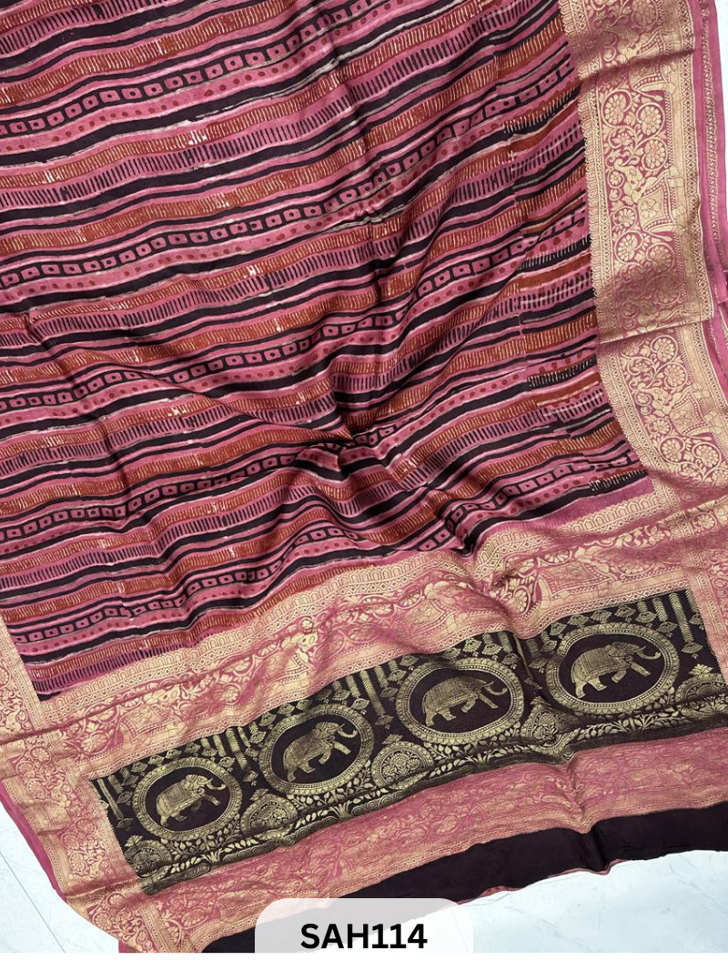 DOLA SILK SAREE WITH ELEPHANT PALLU