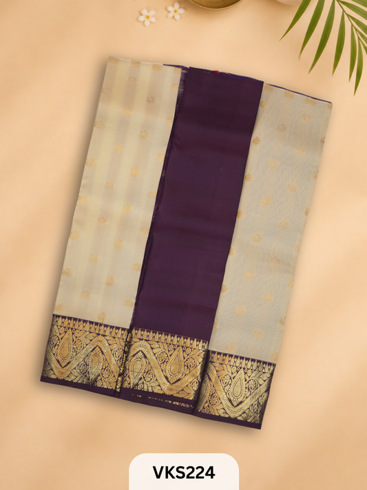 PURE KANCHIPURAM PATTU PAVADAI SET 1 - 2 YEAR