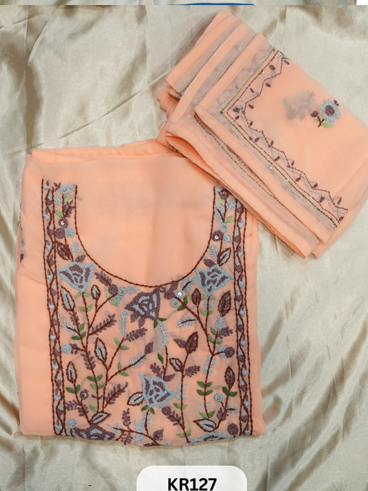 GEORGETTE SALWAR SUIT WITH BULLION | KANTHA KNOT