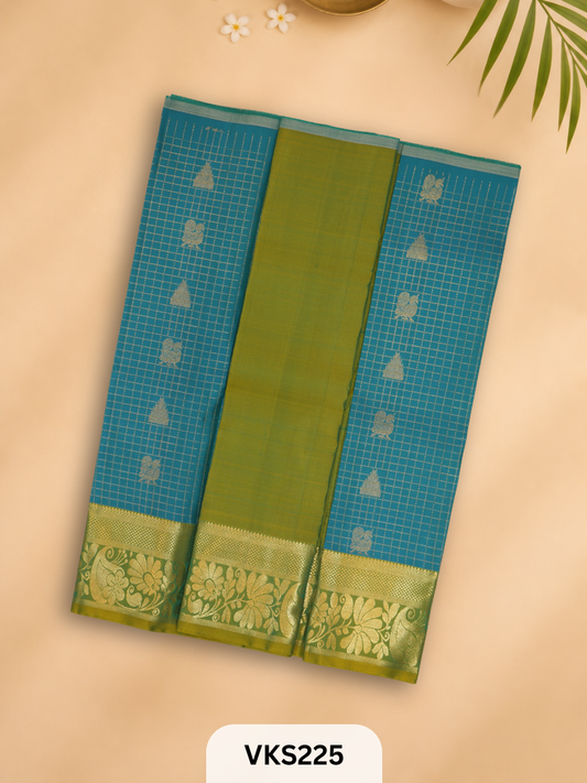 PURE KANCHIPURAM PATTU PAVADAI SET 1 - 2 YEAR