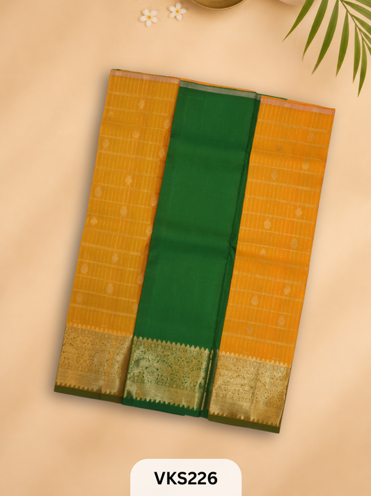 PURE KANCHIPURAM PATTU PAVADAI SET 1 - 2 YEAR