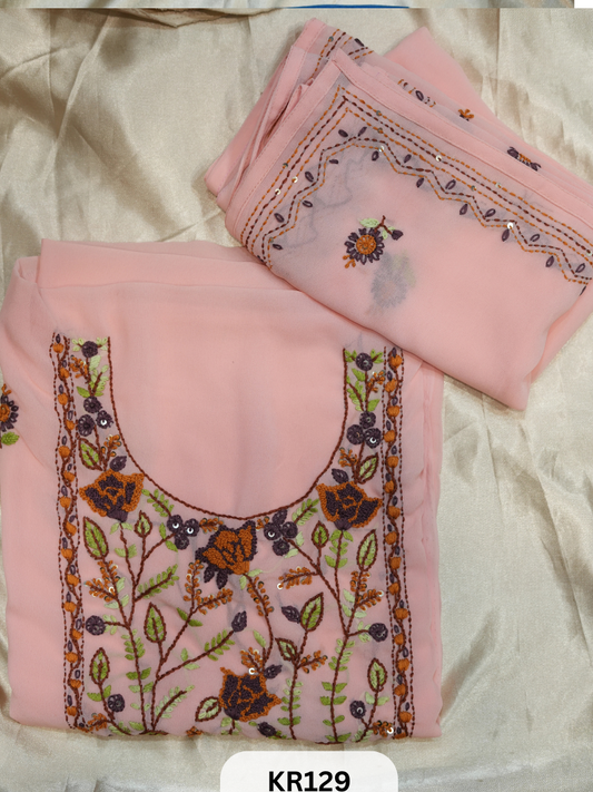 GEORGETTE SALWAR SUIT WITH BULLION | KANTHA KNOT
