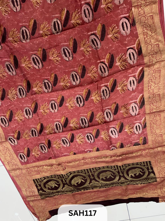 DOLA SILK SAREE WITH ELEPHANT PALLU