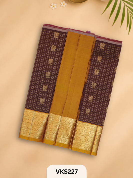 PURE KANCHIPURAM PATTU PAVADAI SET 1 - 2 YEAR