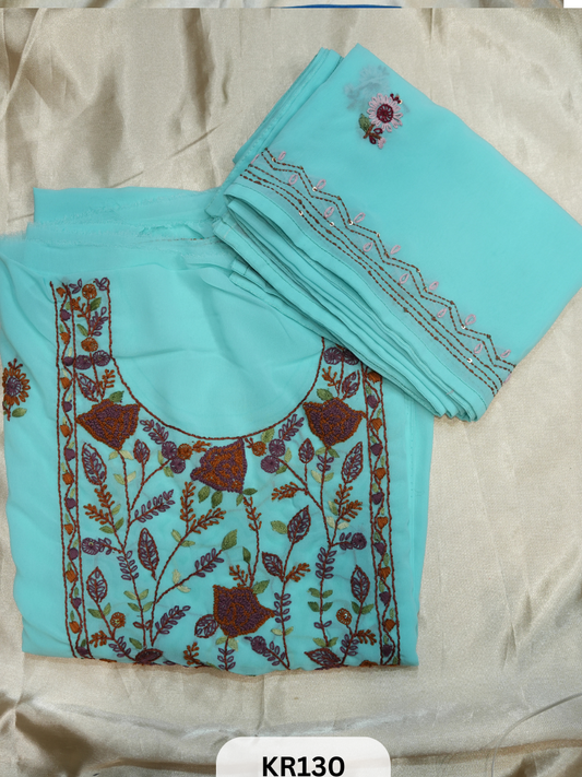GEORGETTE SALWAR SUIT WITH BULLION | KANTHA KNOT