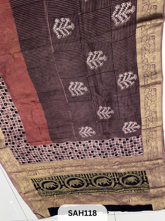 DOLA SILK SAREE WITH ELEPHANT PALLU