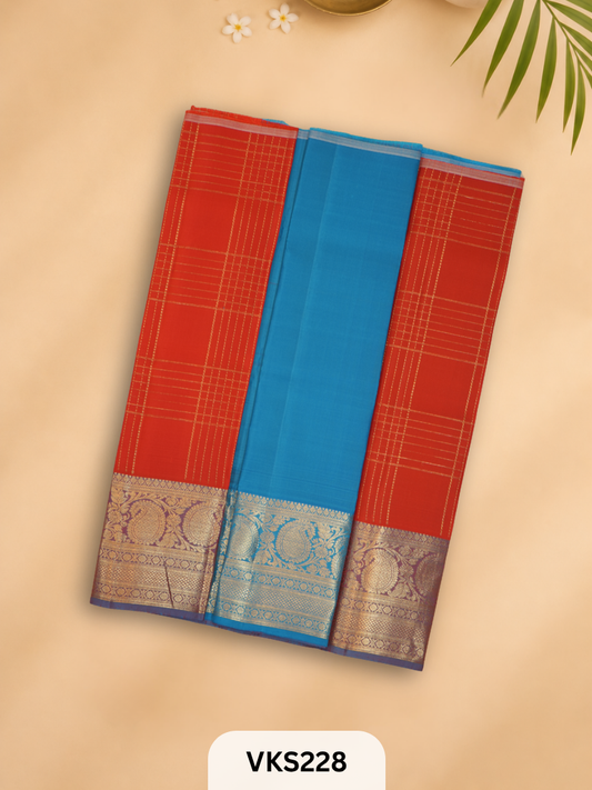 PURE KANCHIPURAM PATTU PAVADAI SET 1 - 2 YEAR