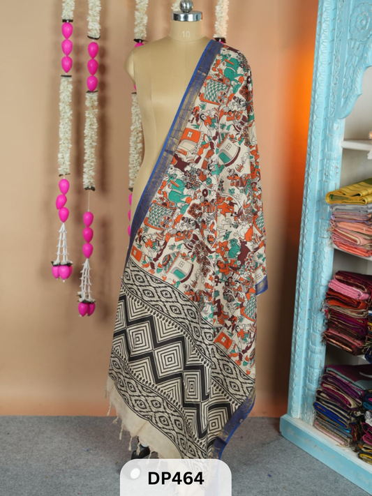 Chennuri silk dupatta with Nissam Mangalgiri border dupatta