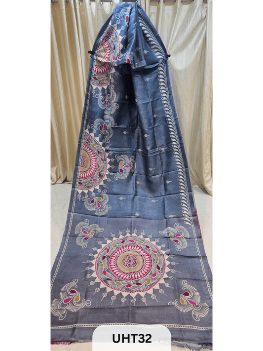 PURE MURSHIDABAD HANDPAINTED SAREE