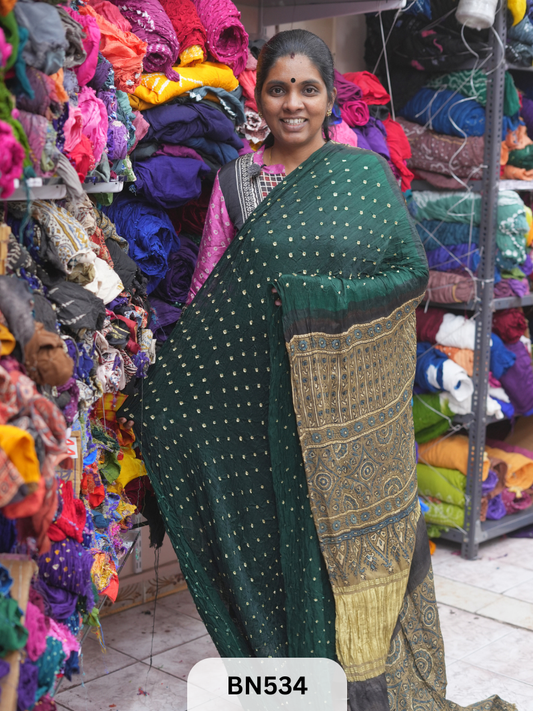 MODAL GAJI - AJRAKH BANDHINI SAREE