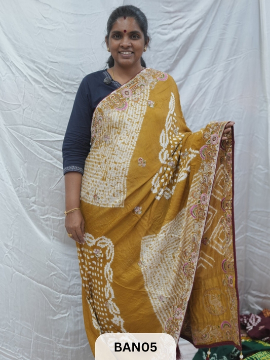SHIBORI BANDHANI DESIGNER WORK SAREE