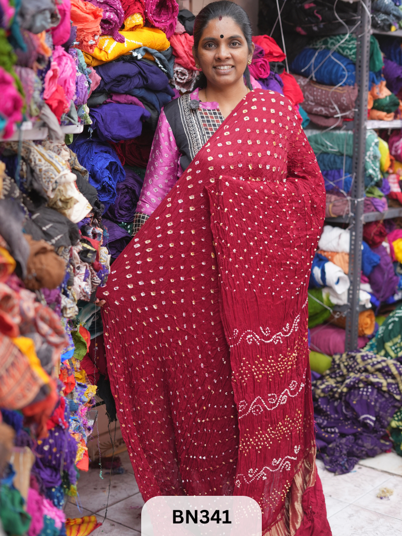 PLAIN MODAL GAJI HAND BANDHEJ - BEST BUY*