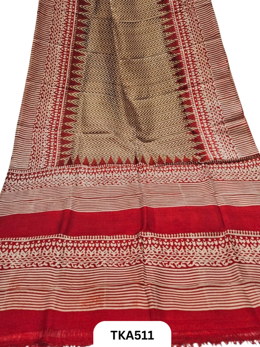 Murshidabad Silk Block Printing Saree