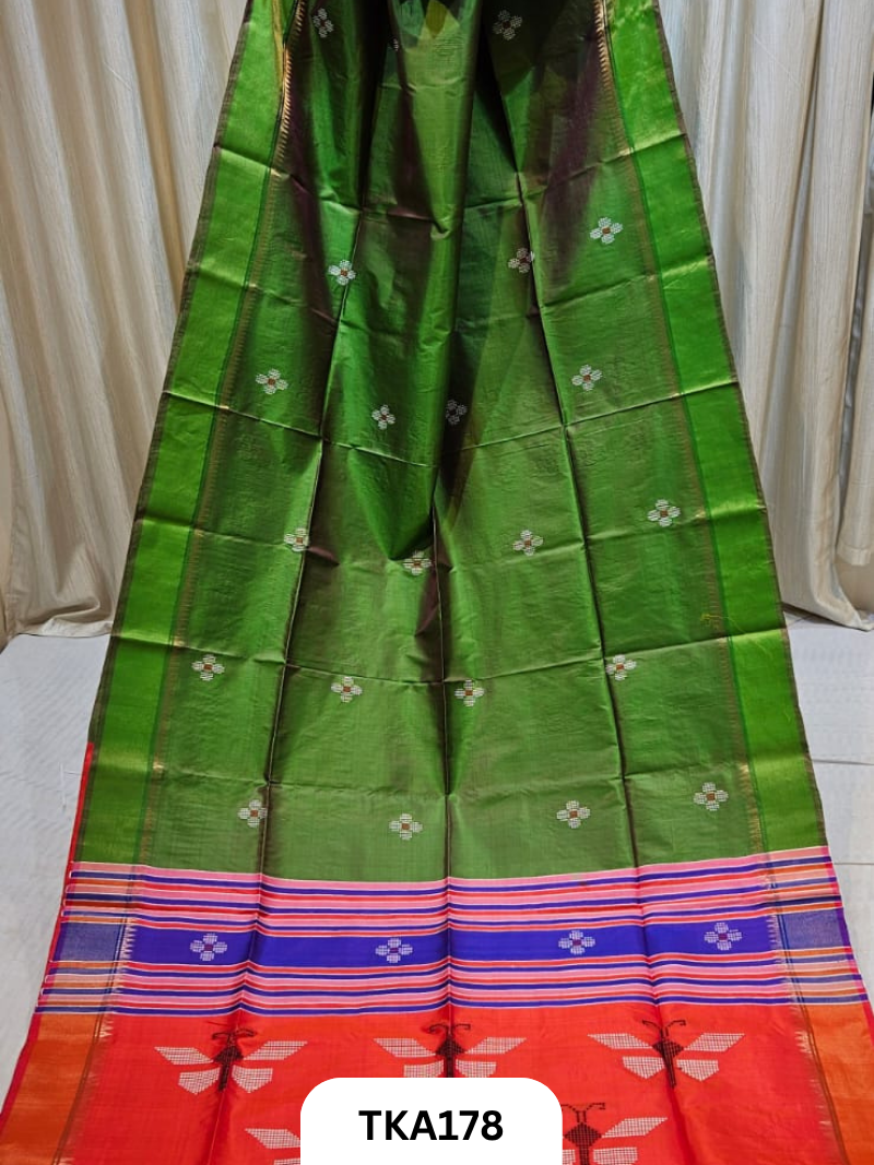 Pure Bishnupuri Katan Kalakshetra Silk – Handwoven Saree