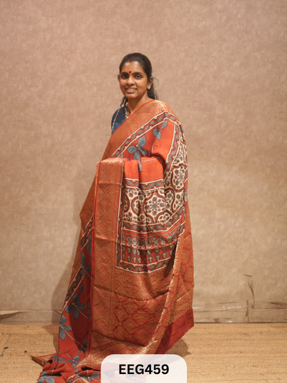 AJRAKH DOLA SILK SAREE