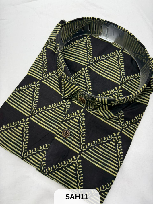 PRINTED MENS HALF SLEEVES SHIRTS WITH SINGLE POCKET