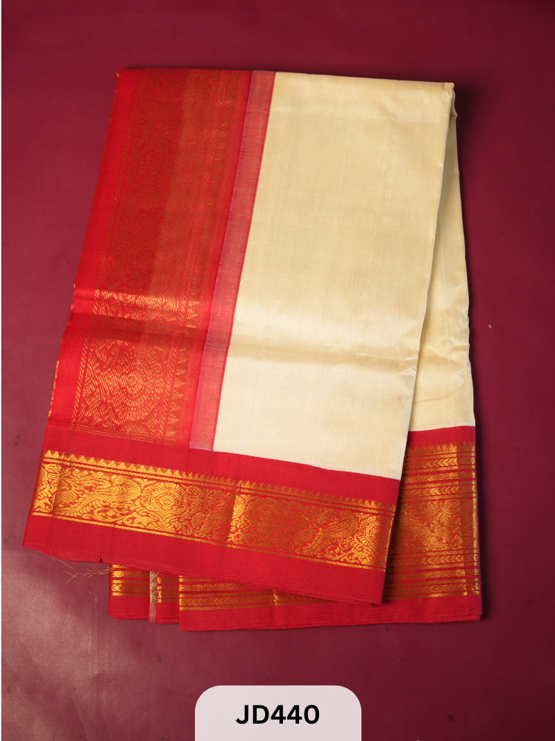 KUPPADAM LONG BORDER BODY PLAIN SAREE