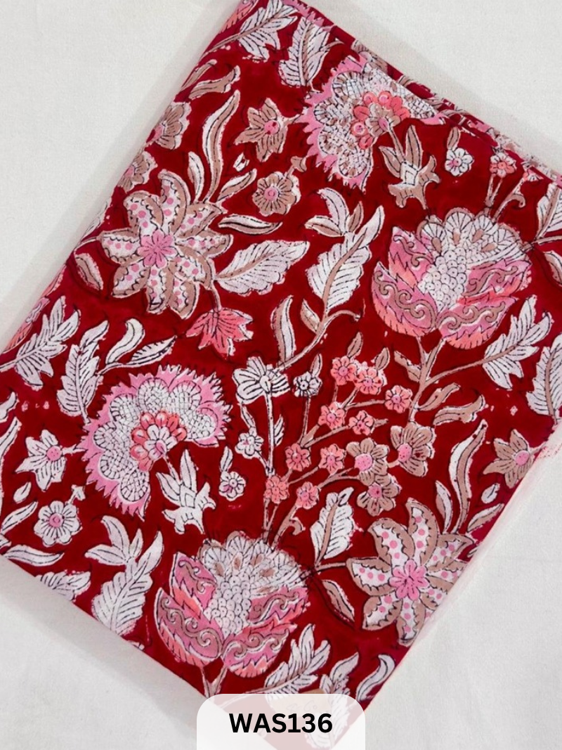 JAIPUR PURE HANDBLOCK RUNNING FABRIC - 1MTR
