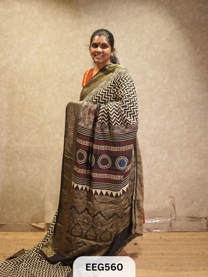 AJRAKH DOLA SILK SAREE