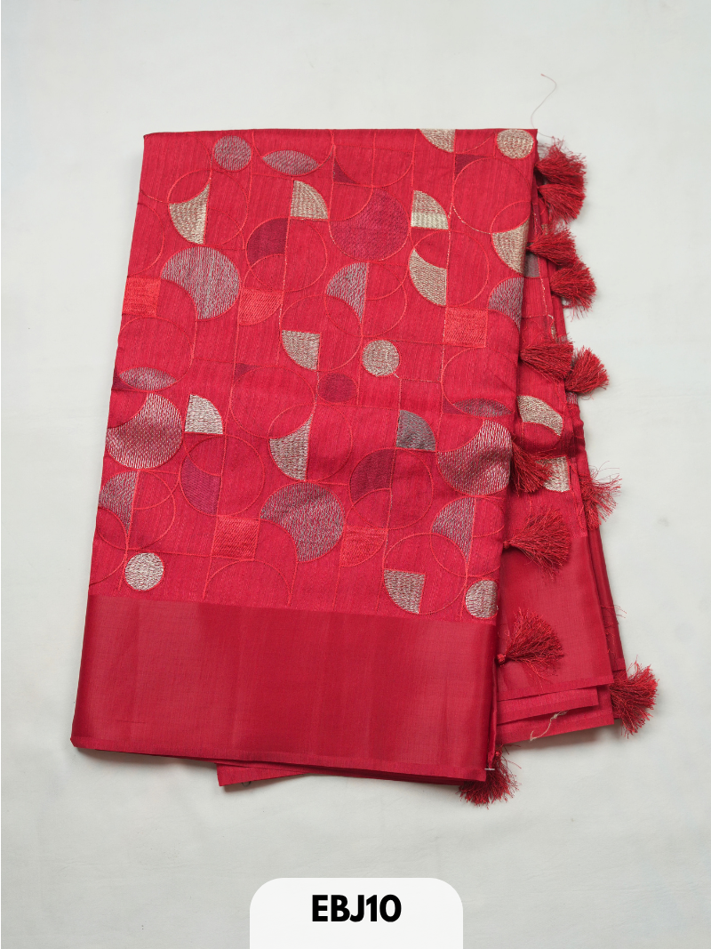 Pure tussar embroidery design saree