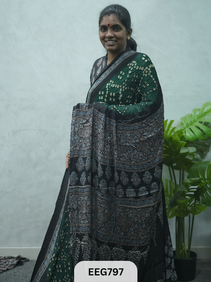 MODAL AJRAKH BANDHEJ SAREE